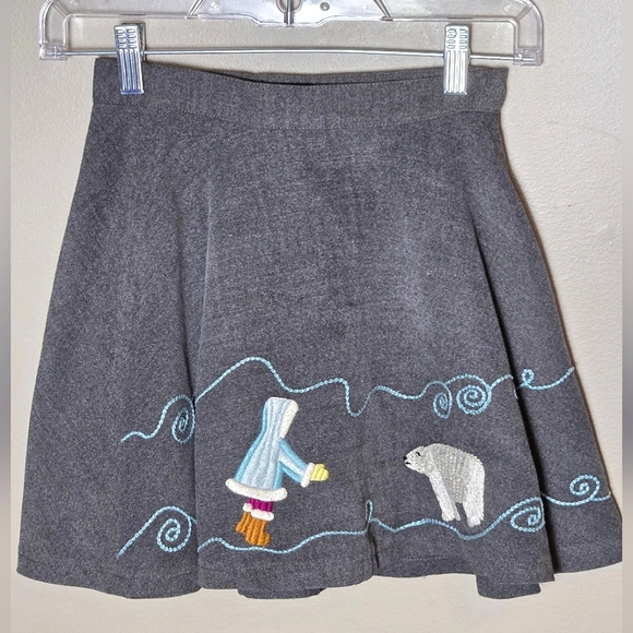 Vintage Y2K Gap Girl's Embroidered Whimsy Cottagecore Winter Twirl Skirt, Size 5 - Picture 1 of 3